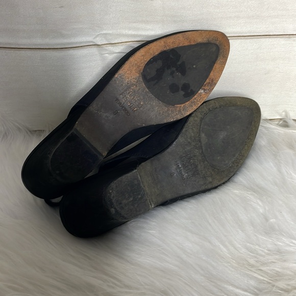 Eileen Fisher Black Suede Slingback Heels - Picture 7 of 8